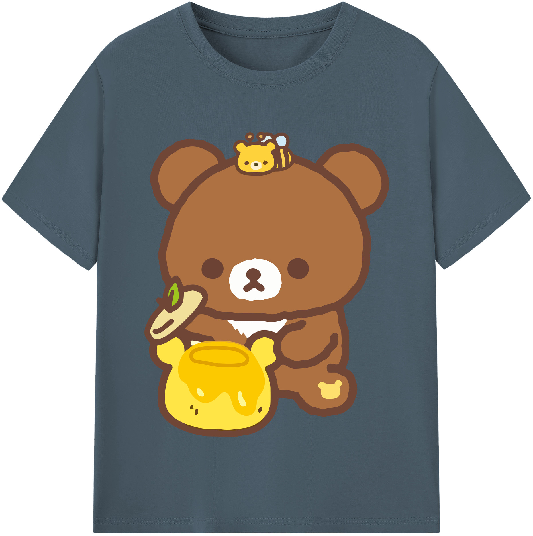 （画像用） リラックマ リラックマ キイロイトリ Rilakkuma Korilakkuma Kiiroitori 綿100％半袖Tシャツ（フロントプリント）